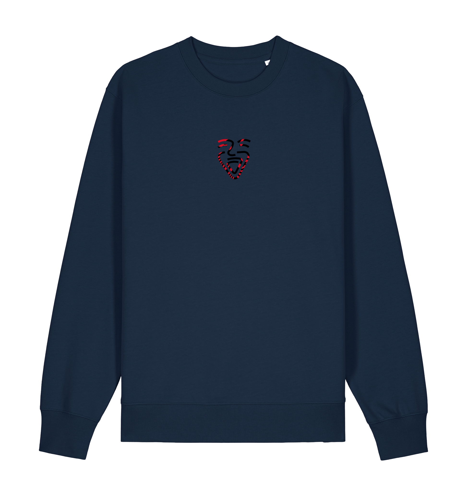 French Navy Printed Sweater Front
