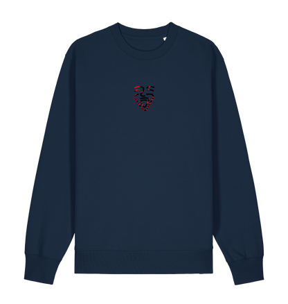 French Navy Printed Sweater Front