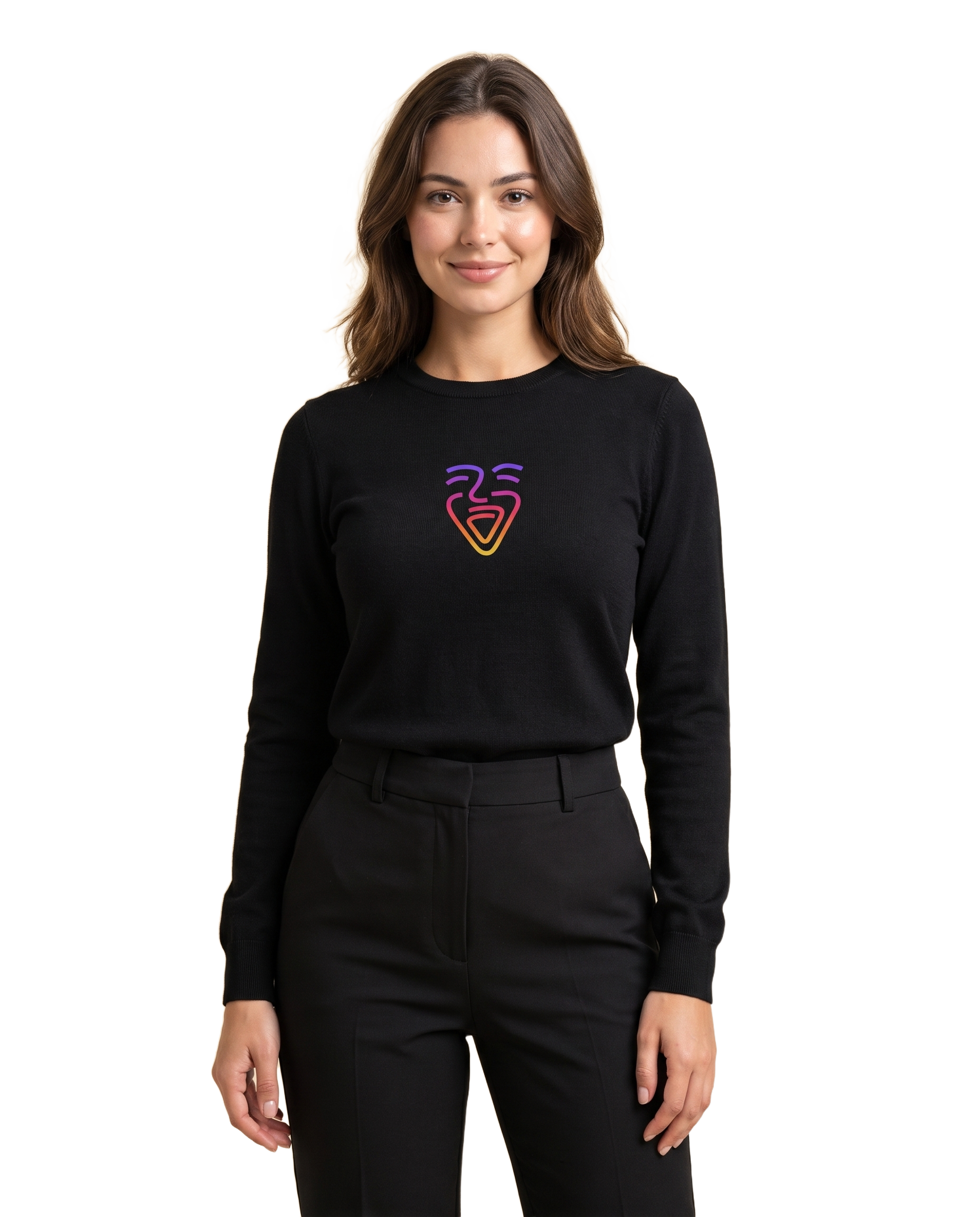 OneFam Logo Sweater – Black – Model (Frau)