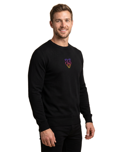 OneFam Logo Sweater – Black – Model (Mann)