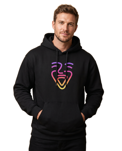 OneFam Logo Hoodie – Black – Model (Mann)