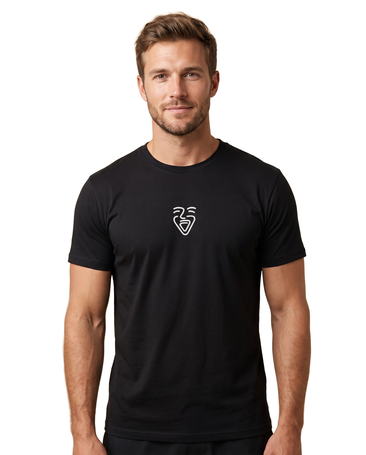 OneFam White Logo Shirt – Black – Model (Mann)
