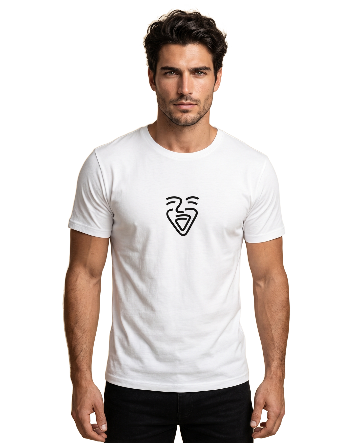 Logo Black Shirt – White – Model (Mann)