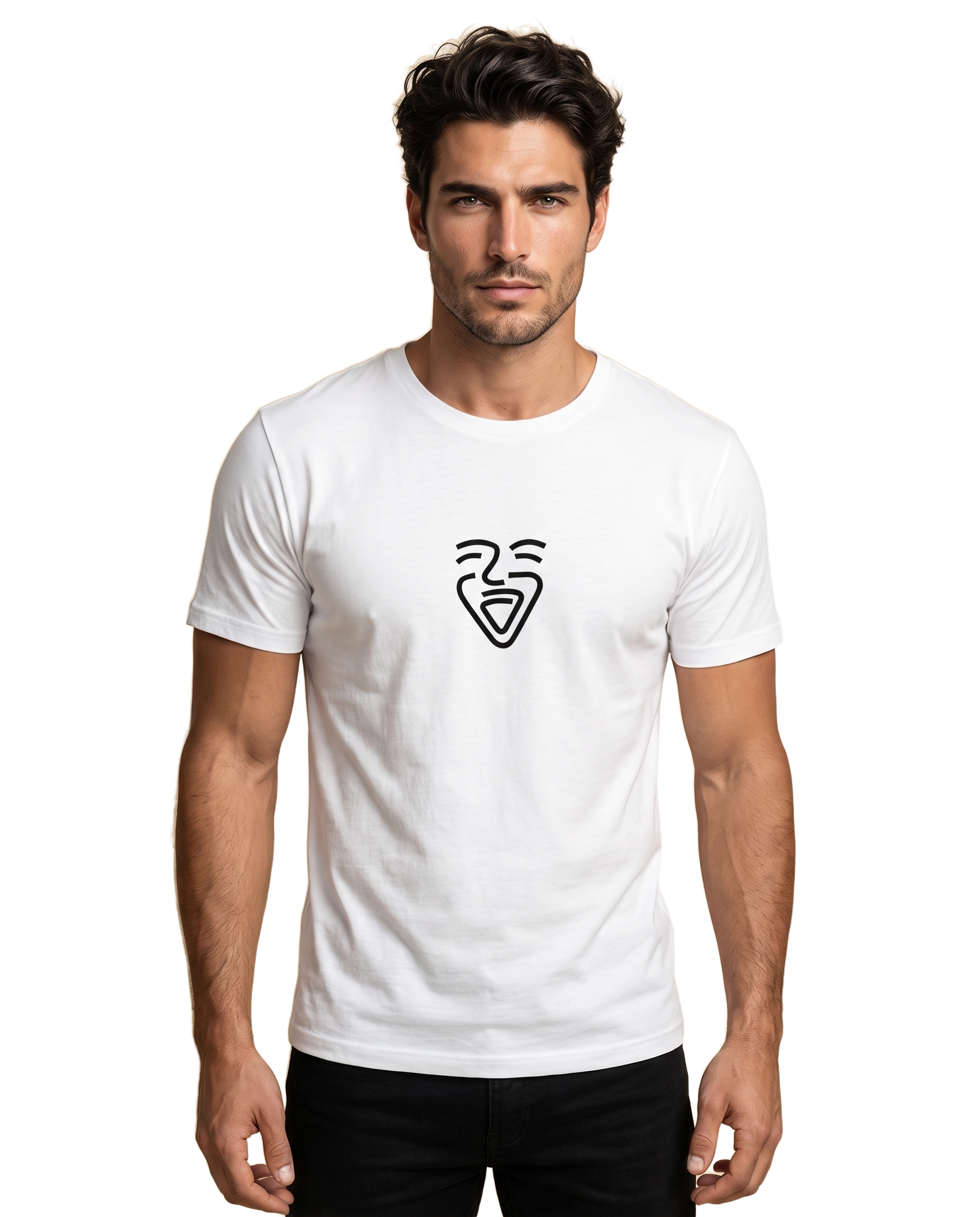 Logo Black Shirt – White – Model (Mann)