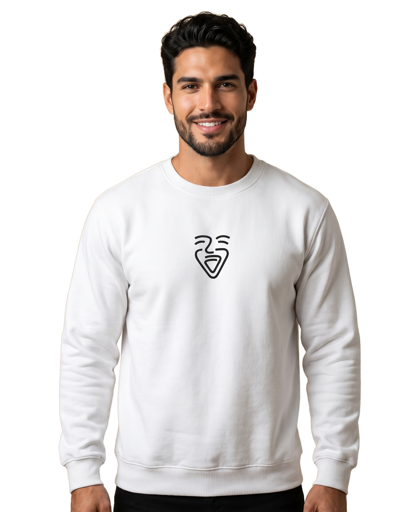Logo Black Sweater – White – Model (Mann)