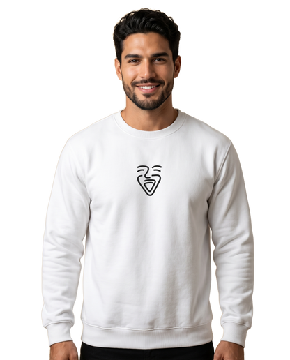 Logo Black Sweater – White – Model (Mann)