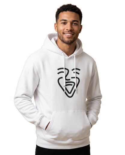 Logo Black Hoodie – White – Model (Mann)