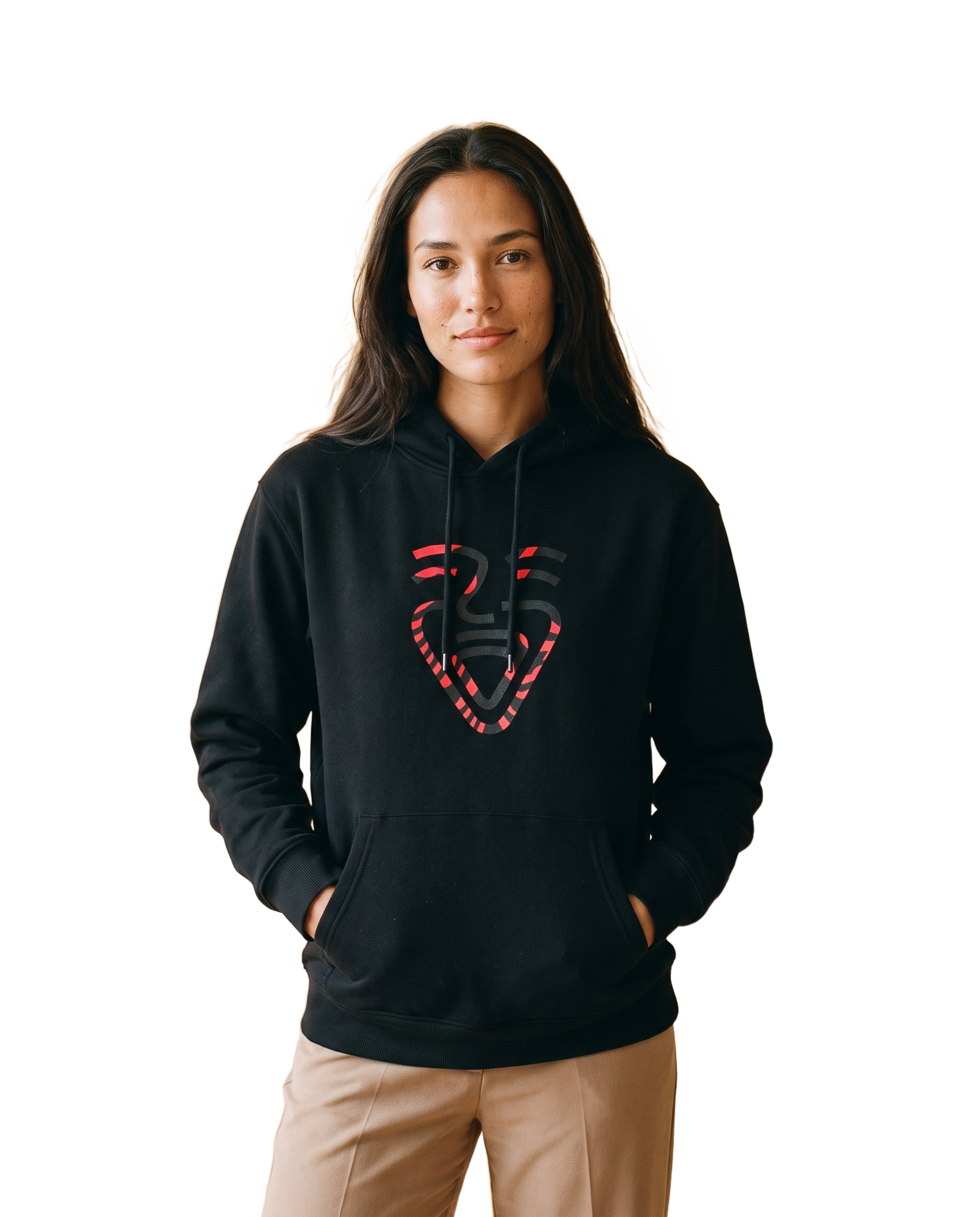 Albanian Hoodie – Black – Model (Frau)