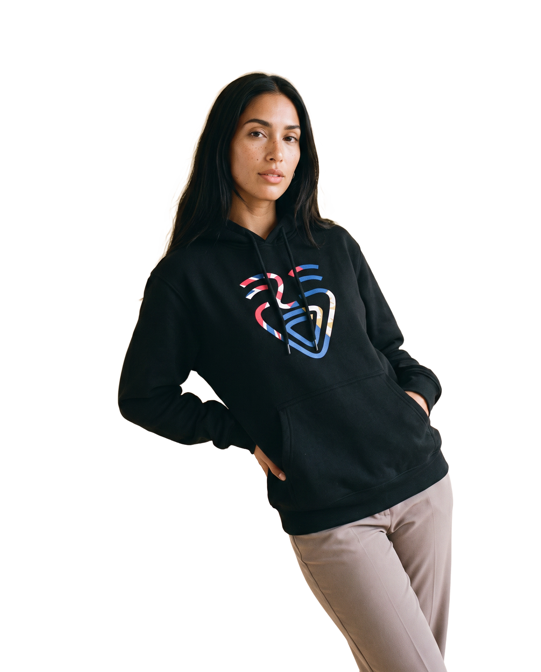 Anguilla Hoodie – Black – Model (Frau)