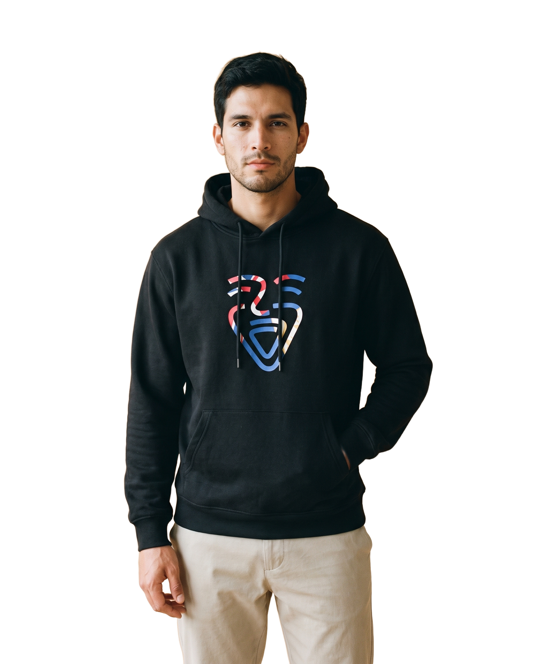 Anguilla Hoodie – Black – Model (Mann)