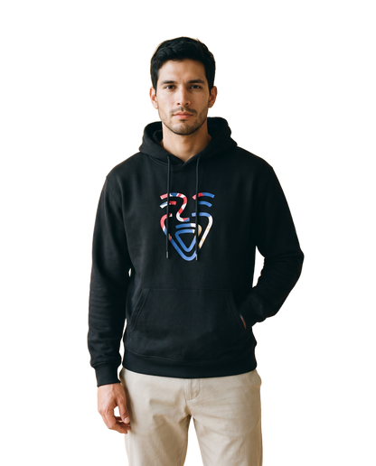 Anguilla Hoodie – Black – Model (Mann)
