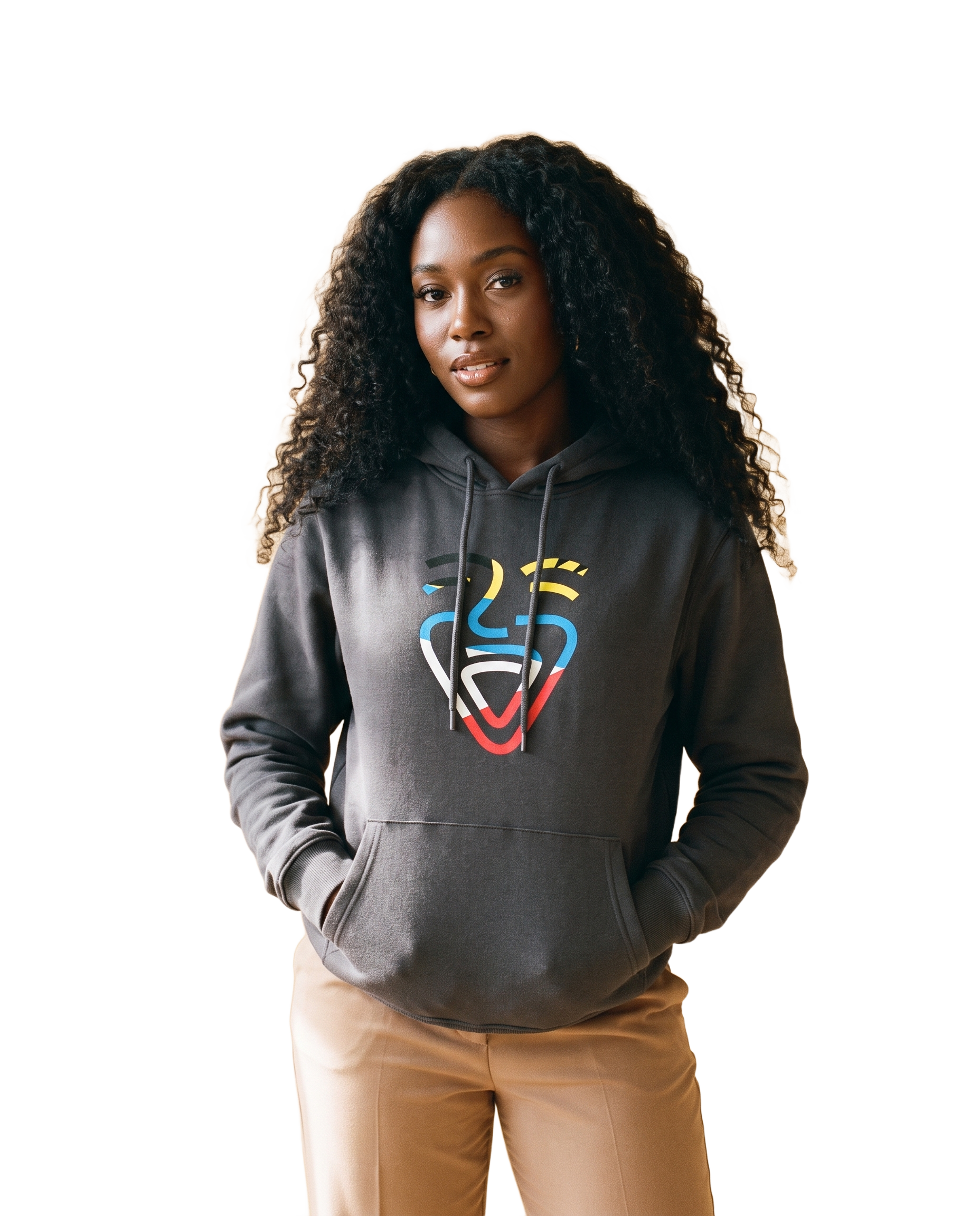Antigua und Barbuda Hoodie – Black – Model (Frau)