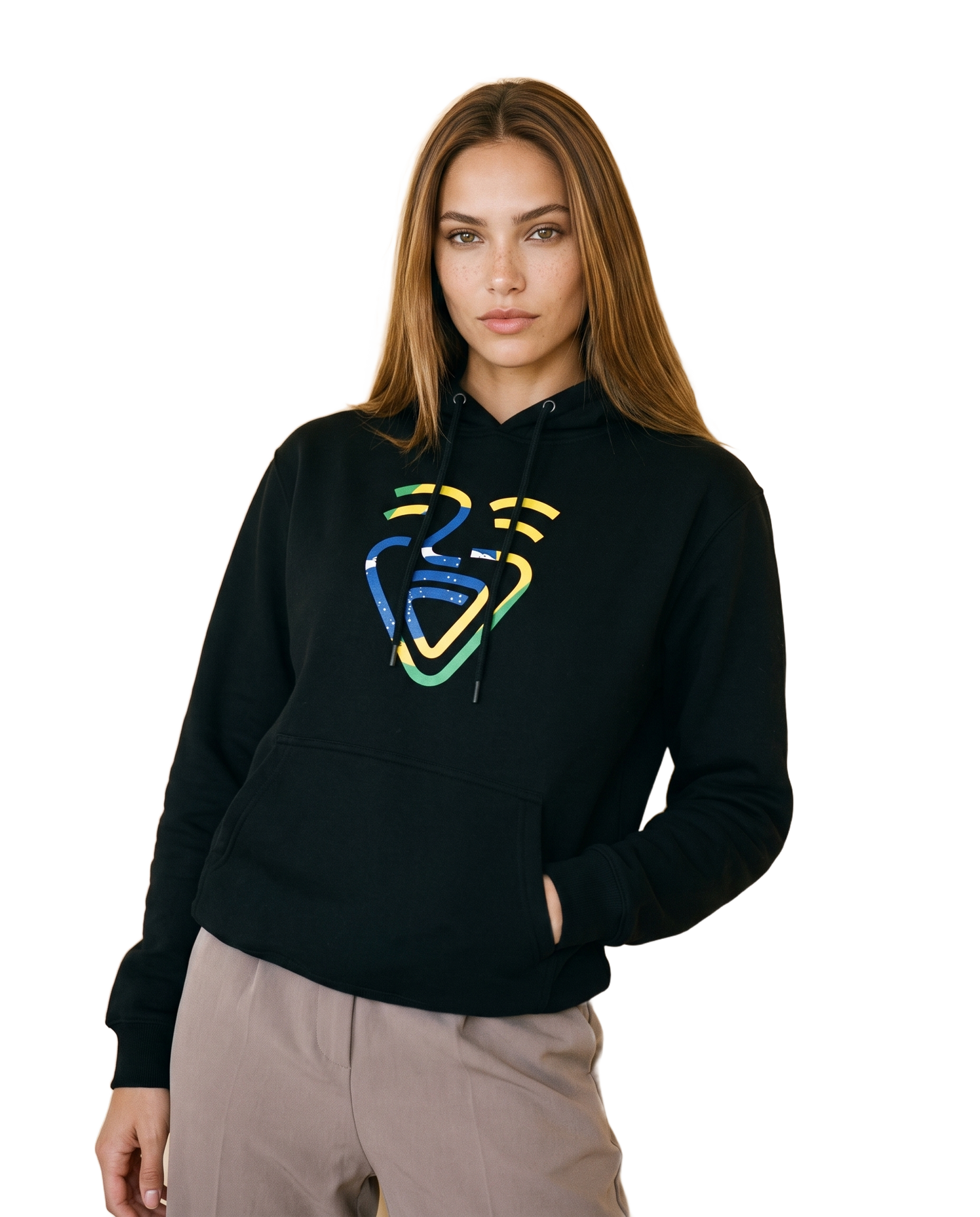 Brazil Hoodie – Black – Model (Frau)