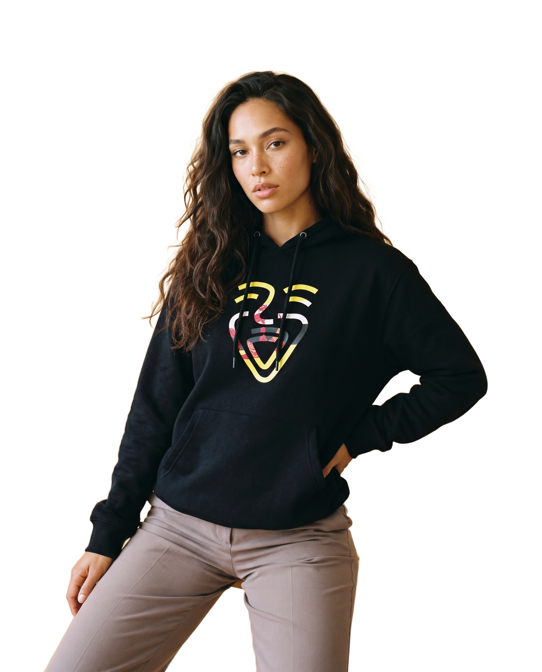 Brunei Darussalam Hoodie – Black – Model (Frau)