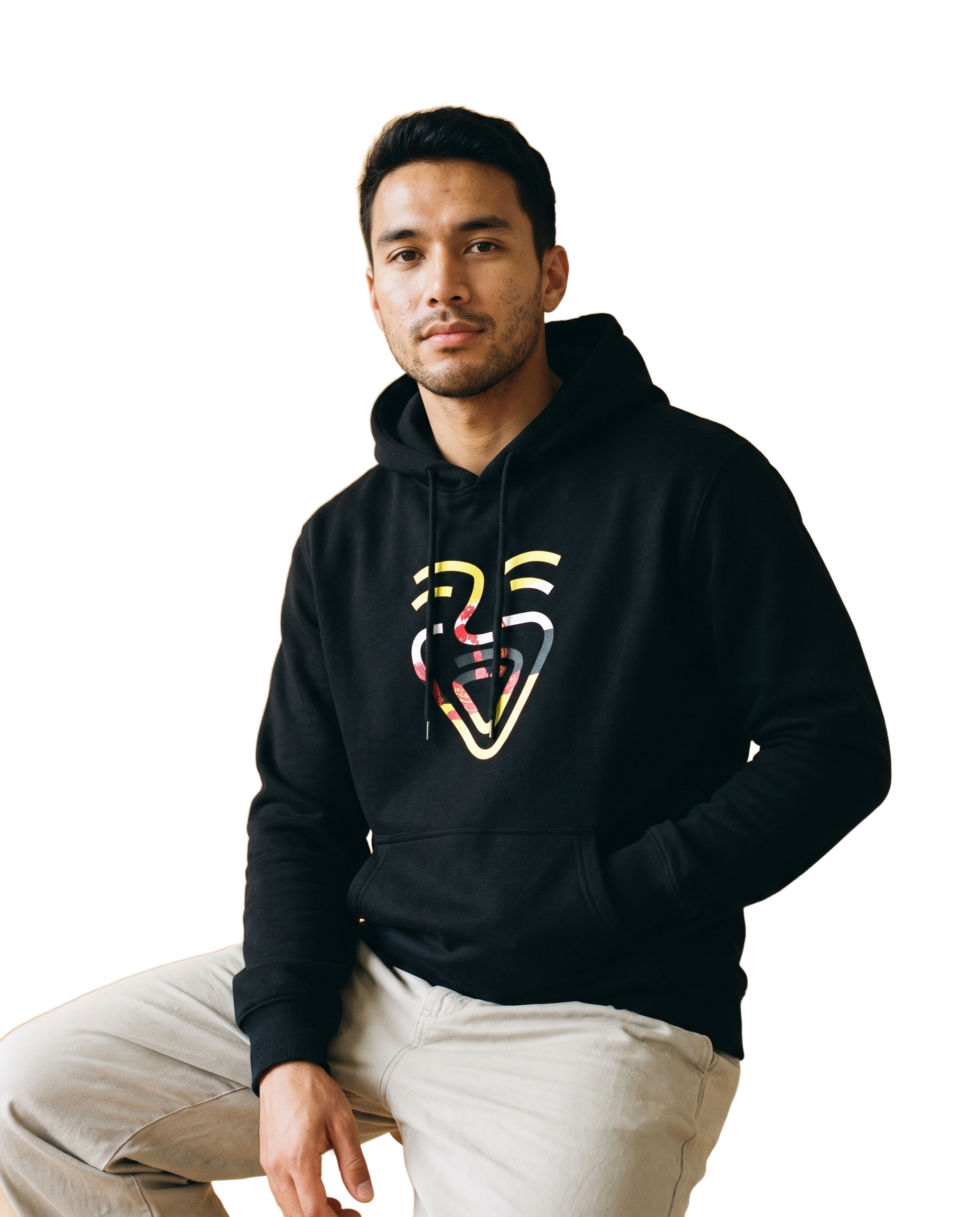 Brunei Darussalam Hoodie – Black – Model (Mann)