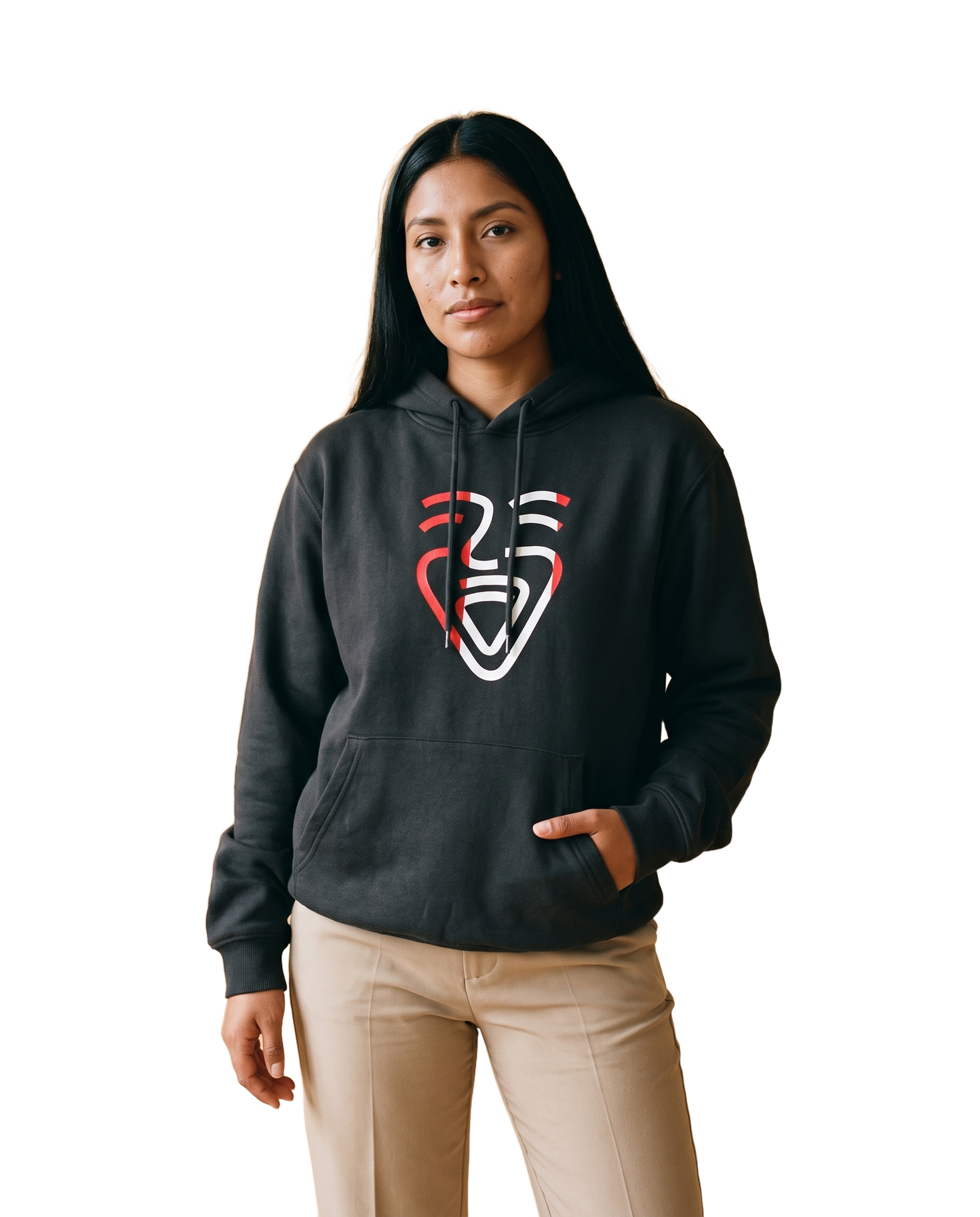 Peru Hoodie Black on-model Frau