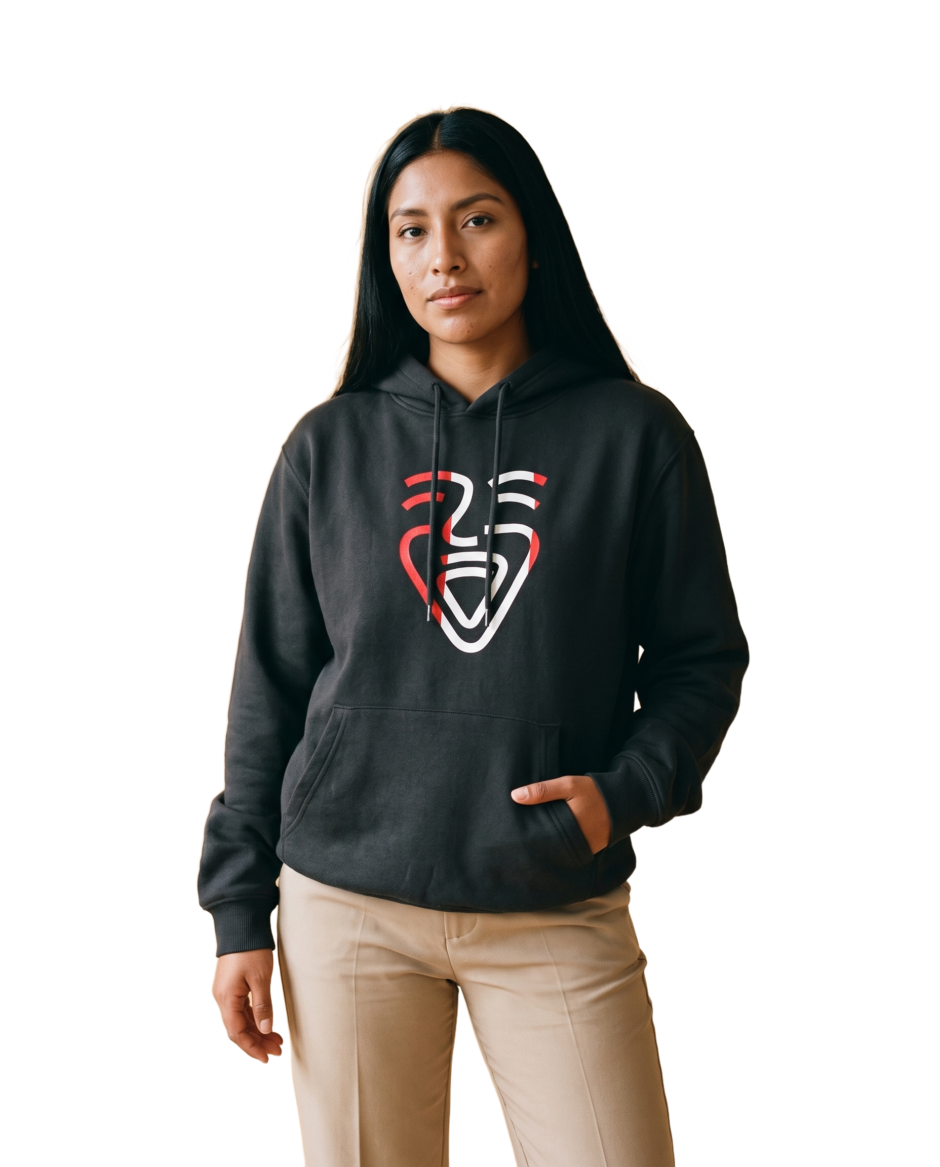 Peru Hoodie Black on-model Frau